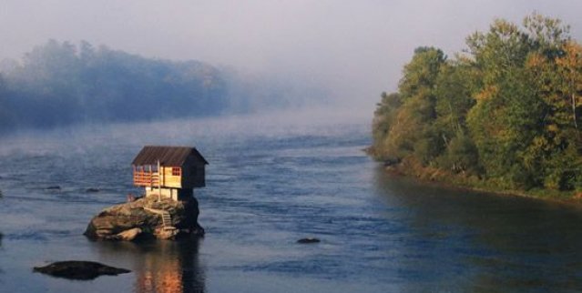 House in Drina river, Serbia